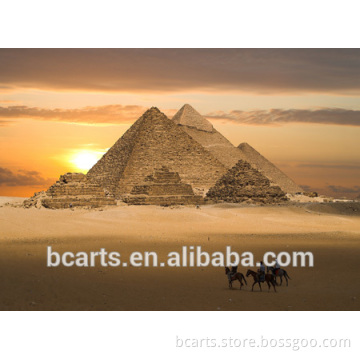 High resolution printing canvas Egyptian pyramids painting for home decor